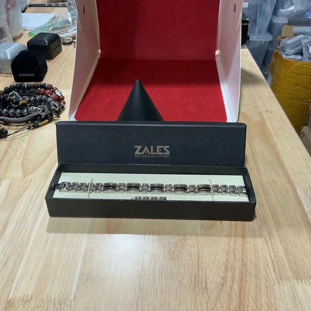 Men’s Two-Toned Stainless Steel Bracelet By Zales